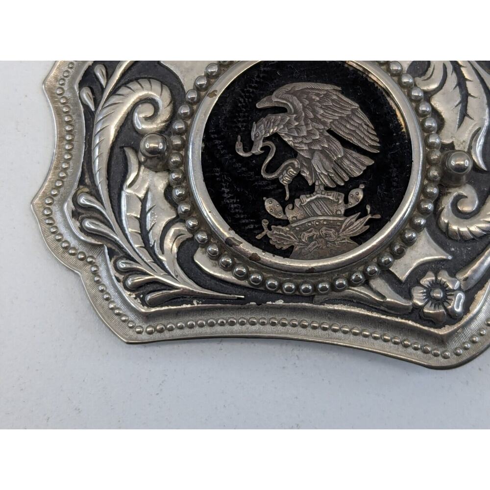 Vintage Eagle & Snake Inlaid Belt Buckle Southwestern Belt Buckle 3 1/2" × 2" - Picture 3 of 10